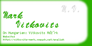 mark vitkovits business card